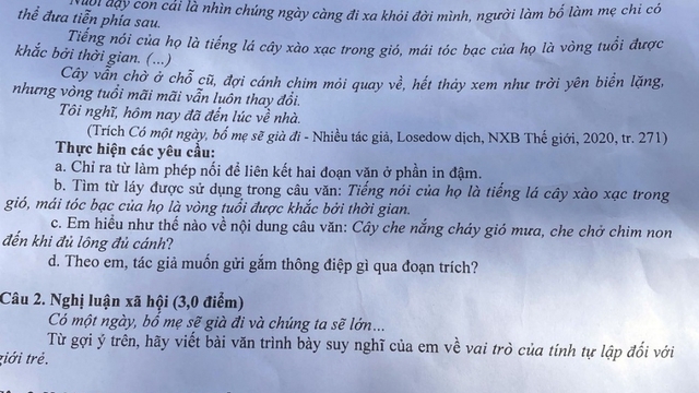 Thi vào 10 tại Nghệ An: Đề Ngữ văn hay nhưng không dễ viết