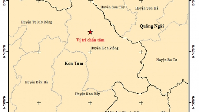 Động đất ở Kon Tum và gần biên giới Việt – Trung