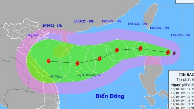 Bão số 6 cách quần đảo Hoàng Sa khoảng 520km về phía Đông Bắc