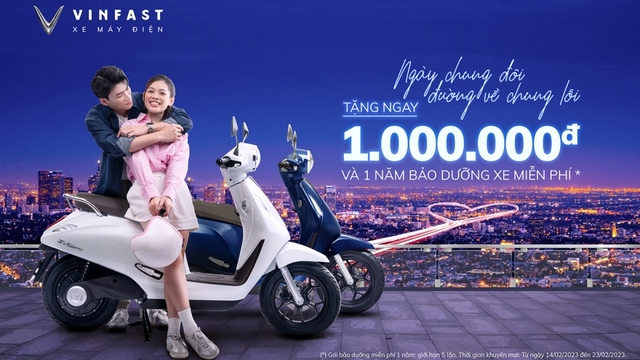 VinFast tặng quà Valentine cho khách hàng mua xe máy điện