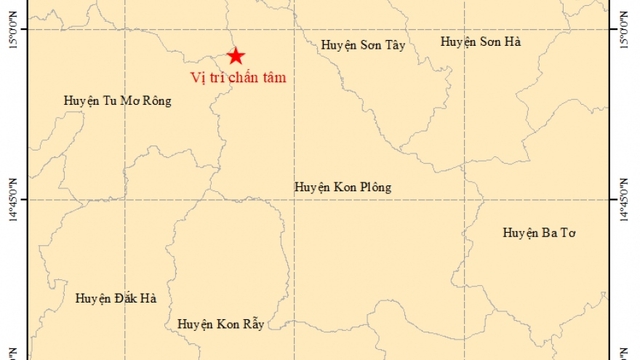 Lại xảy ra động đất tại huyện Kon Plông, Kon Tum