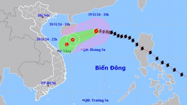 Bão số 9 sẽ tiếp tục suy yếu, cách quần đảo Hoàng Sa 300km