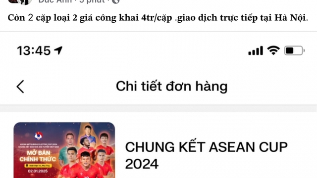 Vé chung kết ASEAN Cup 2024 tăng chóng mặt tại “chợ đen”