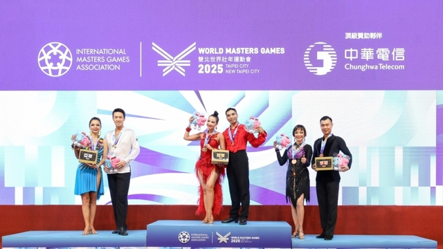 Cặp VĐV Dancesport trung niên Việt Nam đăng quang ở World Masters Games 2025