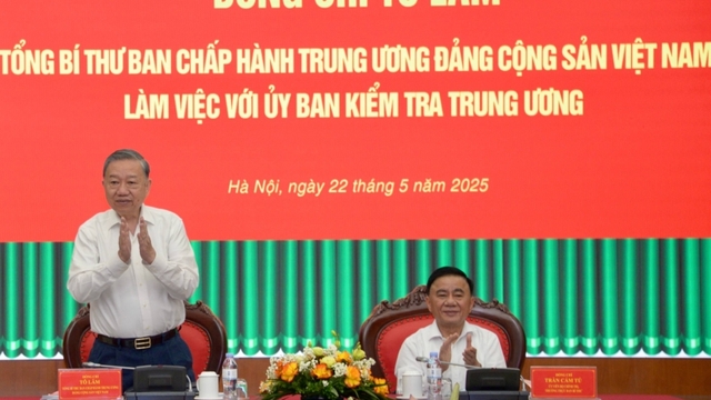 Tổng Bí thư Tô Lâm chủ trì buổi làm việc với Ủy ban Kiểm tra Trung ương