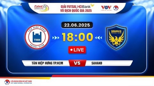 Xem trực tiếp Tân Hiệp Hưng vs Sahako tại giải Futsal HDBank VĐQG 2025