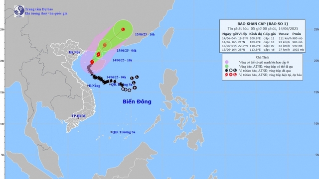 Bão số 1 giật cấp 13, cách đảo Bạch Long Vĩ khoảng 150km