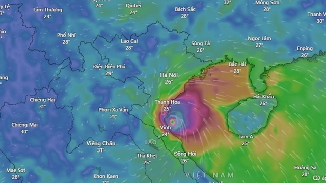 Bão số 5 sẽ đổ bộ vào bờ biển Hà Tĩnh - Nghệ An với cường độ cấp 13, 14