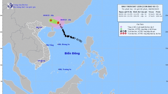 Bão số 7 Tapah đổ bộ vào Trung Quốc, dự kiến miền Bắc có mưa lớn và gió giật mạnh