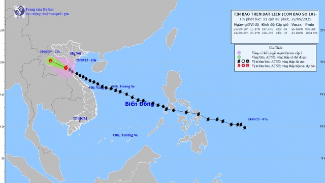 Bão số 10 vào đất liền, miền Bắc mưa lớn