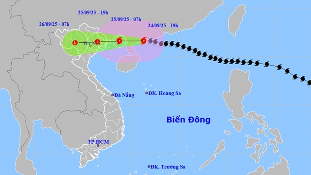 Bão số 9 mạnh cấp 12 giật cấp 15, cách Quảng Ninh khoảng 375km