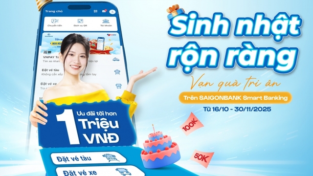 “Bắt tay” cùng fintech, SAIGONBANK tung loạt ưu đãi tiền “triệu” tri ân sinh nhật