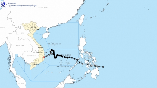 Bão số 15 đã suy yếu thành vùng áp thấp