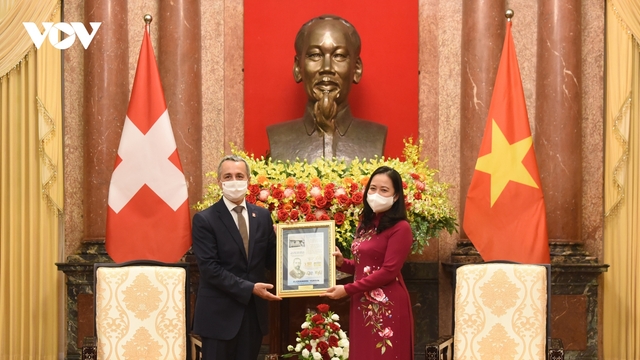 Phó Chủ tịch nước Võ Thị Ánh Xuân tiếp Phó Tổng thống Thụy Sỹ Ignazio Cassis