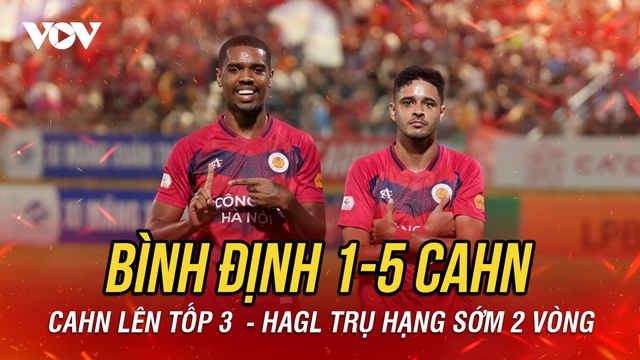 Thắng 5-1 Bình Định, CAHN giúp HAGL trụ hạng sớm 2 vòng đấu