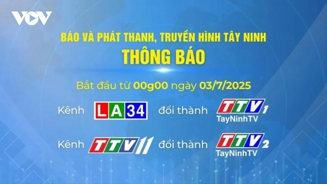 Tây Ninh thay đổi nhận diện thương hiệu 2 kênh truyền hình