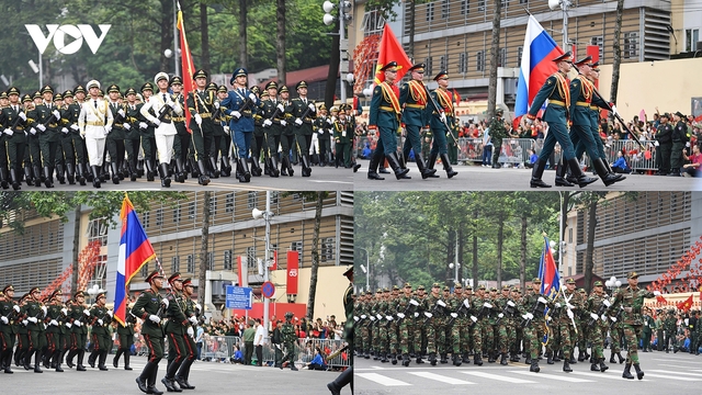 Quân đội 4 nước diễu binh, diễu hành trên đường phố Hà Nội