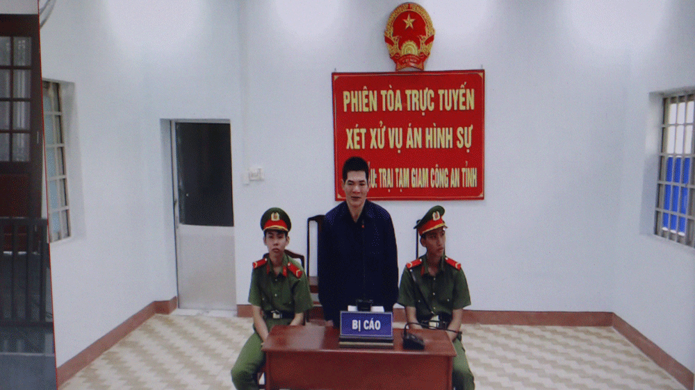 Tâm tại phiên tòa xét xử (ảnh: ĐC)
