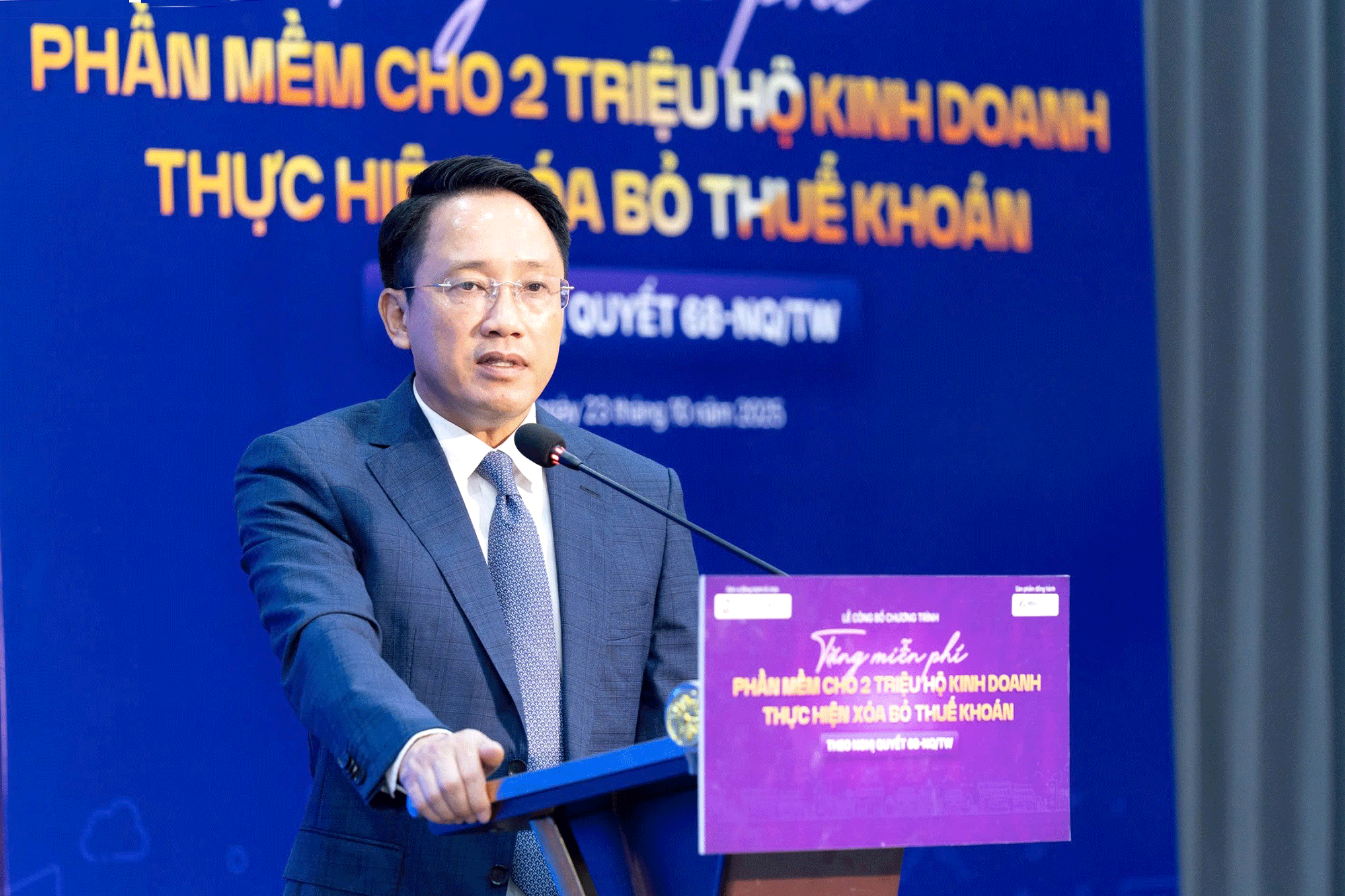 Trong bài phát biểu của mình, Phó Cục trưởng Cục Thuế Mai Sơn ghi nhận sự nỗ lực của MISA trong việc nghiên cứu, phát triển và triển khai ứng dụng và hỗ trợ các hộ kinh doanh