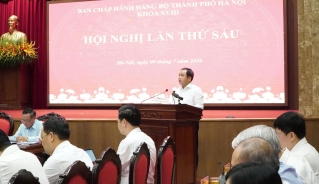 Bí thư Thành ủy Hà Nội Trần Đức Thắng phát biểu kết luận hội nghị