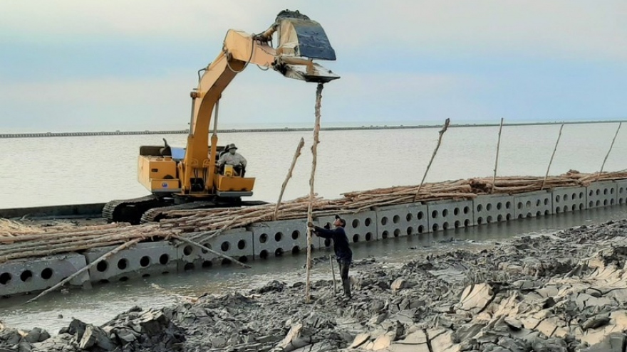 Cà Mau ban bố tình huống khẩn cấp sạt lở đê biển Tây