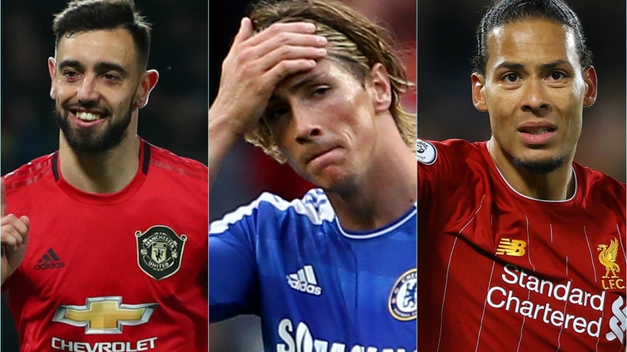 Top 10 vụ thương vụ đắt giá nhất phiên chợ Đông trong lịch sử Ngoại hạng Anh