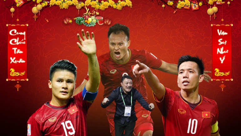 Dàn sao bóng đá Việt Nam và các HLV chúc Tết người hâm mộ cả nước
