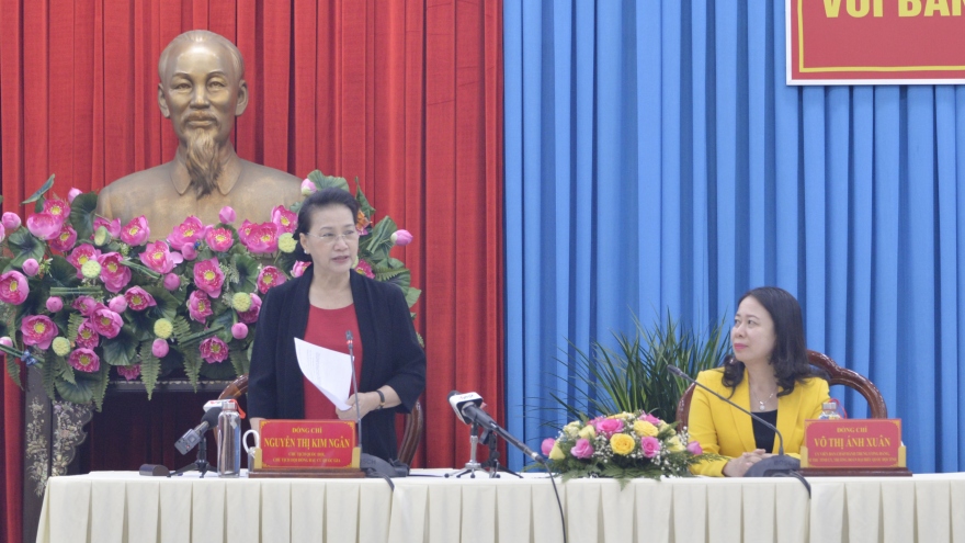 Chủ tịch Quốc hội làm việc với Ban Chỉ đạo công tác bầu cử tại An Giang