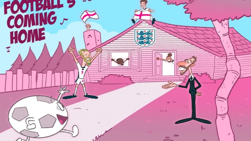 Biếm họa 24h: ĐT Anh sắp sửa mang bóng đá trở về nhà