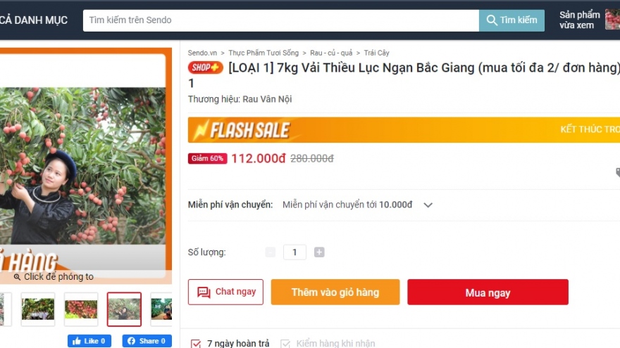 6 sàn thương mại điện tử khởi động hỗ trợ tiêu thụ vải thiều Bắc Giang