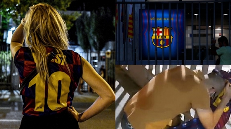 CĐV Barca bật khóc nức nở khi chính thức mất Messi