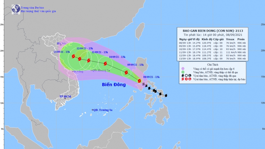 Bão Conson đang ở phía Nam đảo Luzon, giật cấp 11
