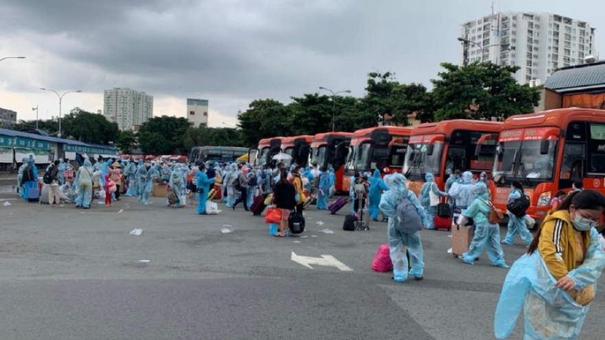 Quảng Ngãi đón 293 thai phụ và trẻ em về quê