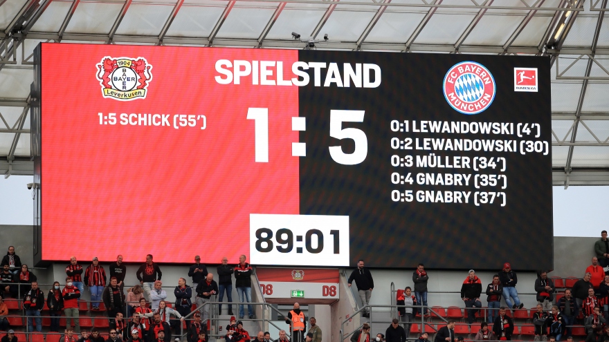 Thắng “hủy diệt” Leverkusen, Bayern dẫn đầu Bundesliga