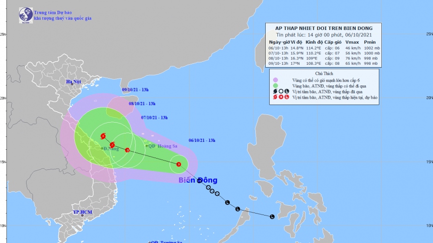 Áp thấp nhiệt đới có khả năng mạnh lên thành bão