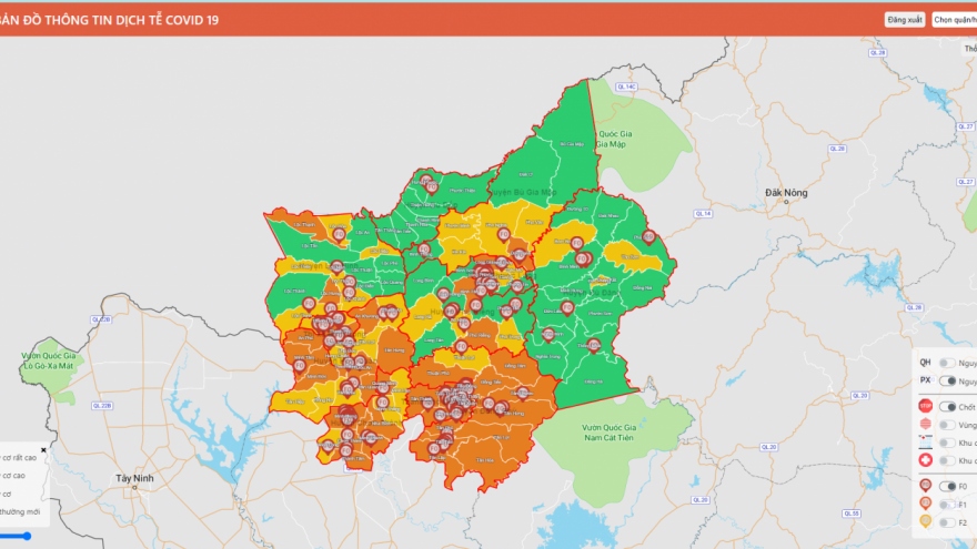 Bình Phước tăng cấp độ dịch COVID-19 lên nguy cơ cao