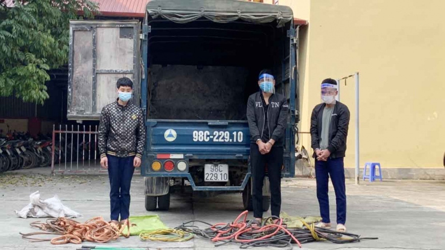 Lái ô tô tải đi trộm cắp lõi đồng dây cáp viễn thông