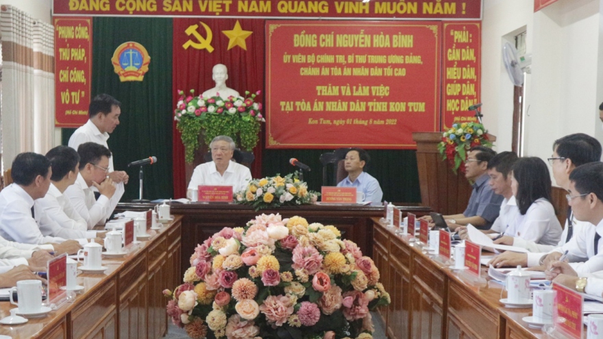 Chánh án TAND tối cao: Kon Tum cần sớm áp dụng phiên toà xét xử trực tuyến