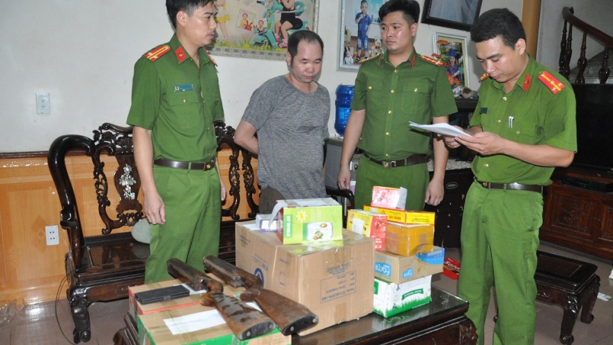 "Ông trùm" buôn bán vũ khí, vật liệu nổ bị bắt tại Hải Dương