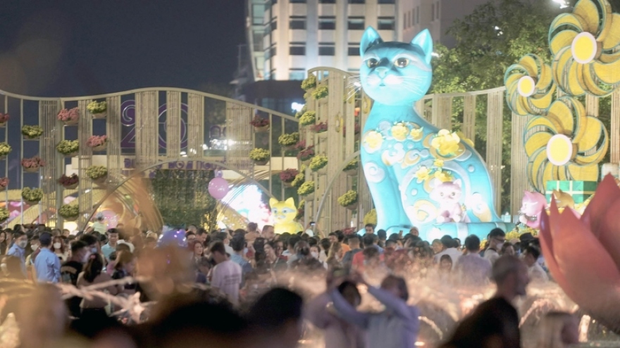 Người dân TP.HCM đổ về trung tâm, chờ xem pháo hoa