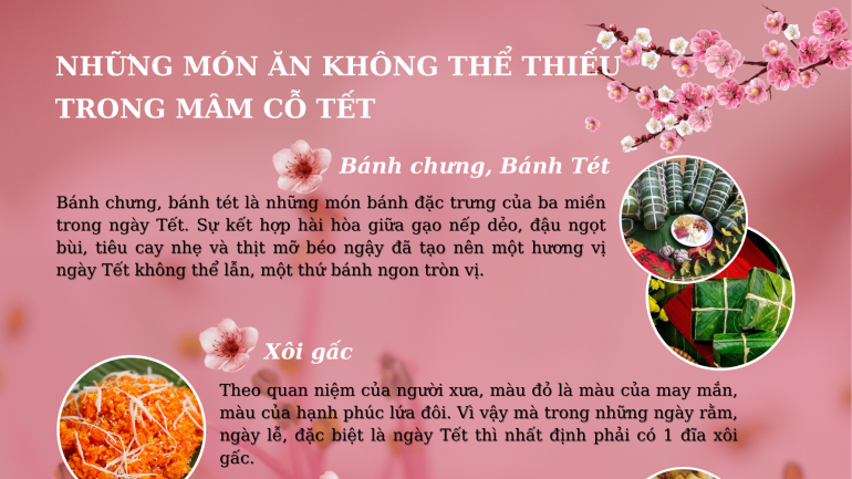 Những món ăn không thể thiếu trong mâm cỗ ngày Tết