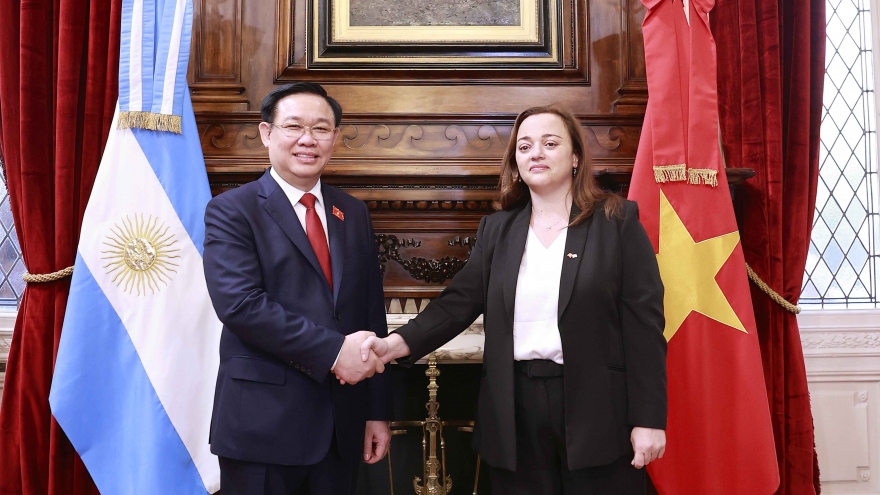 Chủ tịch Quốc hội Vương Đình Huệ hội đàm với Chủ tịch Hạ viện Cộng hòa Argentina