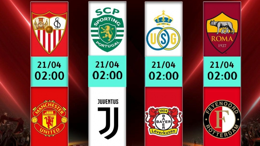 Lịch thi đấu bóng đá hôm nay 20/4: MU tranh vé vào bán kết Europa League
