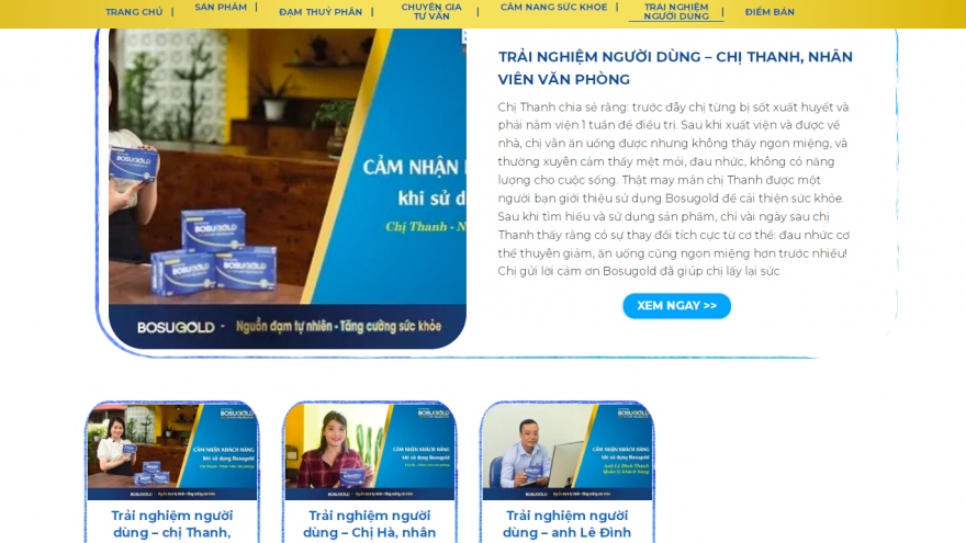 Thực phẩm bảo vệ sức khỏe Bosugold của Dược phẩm Hà Tây được quảng cáo như thuốc?