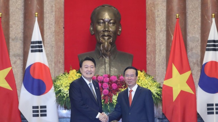 Chủ tịch nước Võ Văn Thưởng hội đàm với Tổng thống Hàn Quốc Yoon Suk Yeol