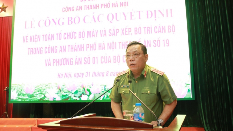 Công an thành phố Hà Nội giảm 4 đơn vị cấp phòng