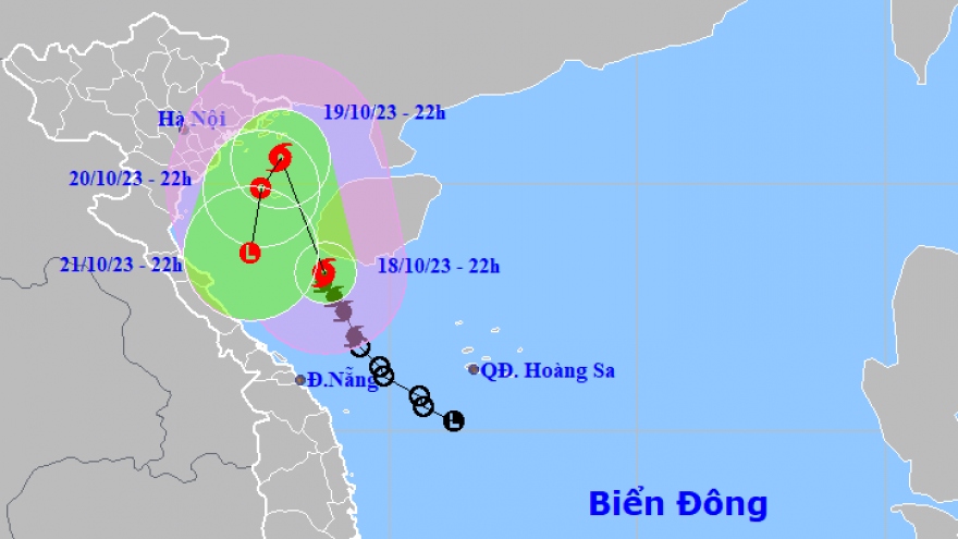 Bão số 5 di chuyển theo hướng Tây Tây Bắc