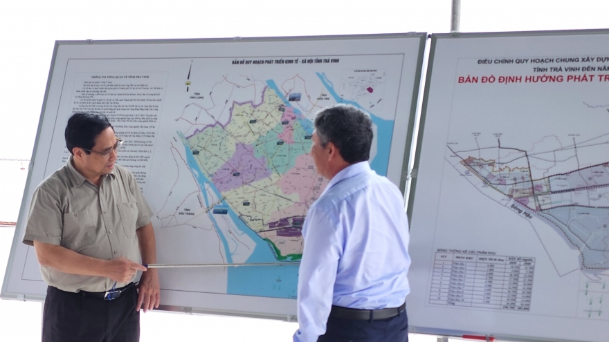 Thủ tướng Phạm Minh Chính khảo sát Khu kinh tế Định An tỉnh Trà Vinh