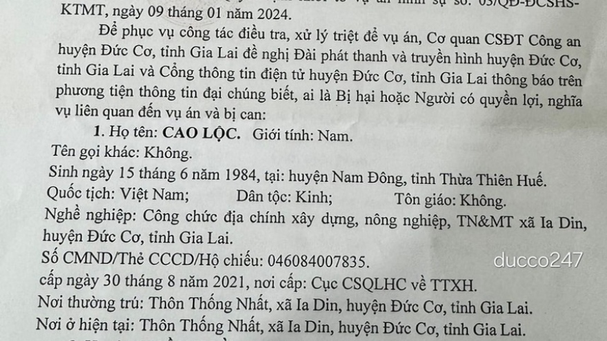 Gia Lai điều tra hai bị can đưa, nhận lối lộ để giải quyết thủ tục đất đai