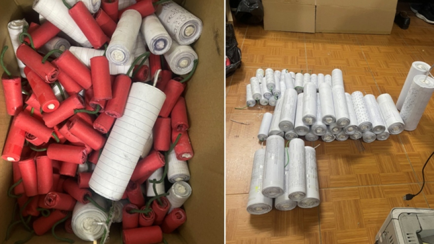 Phát hiện nhóm thanh, thiếu niên tự chế gần 20kg pháo nổ